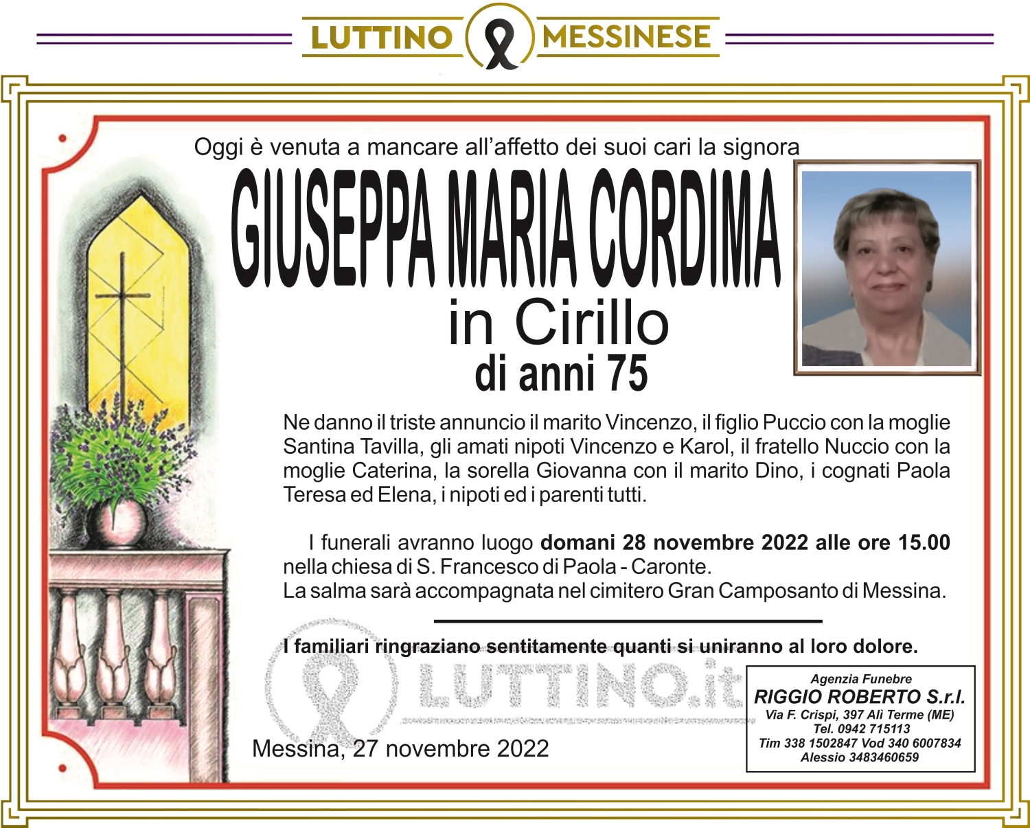Giuseppa Maria  Cordima
